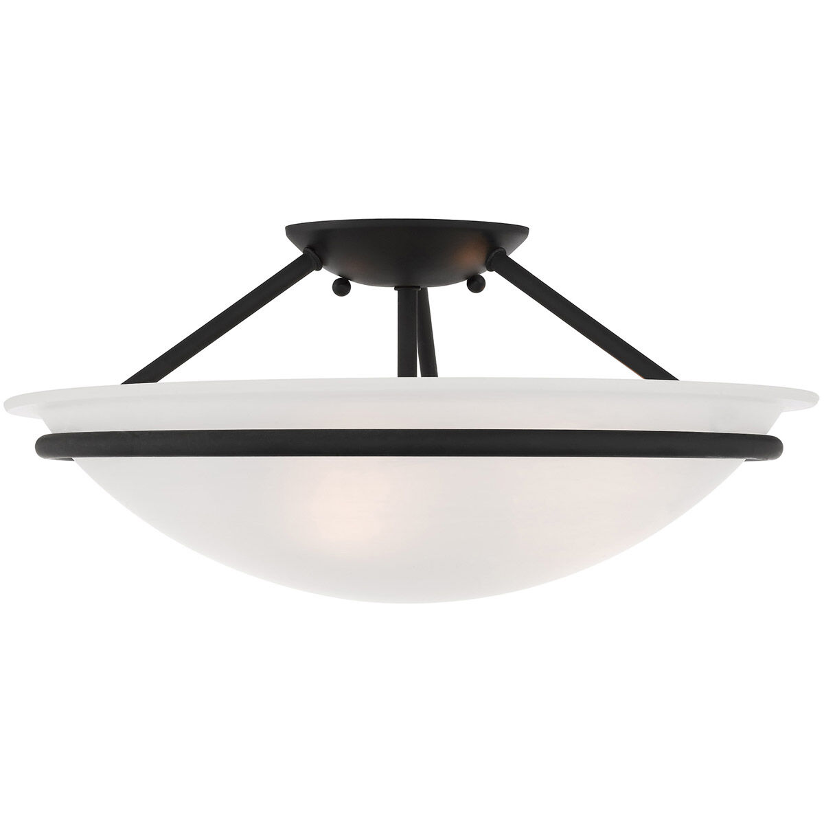 Newburgh 3 Light 16 inch Black Semi-Flush Mount Ceiling Light