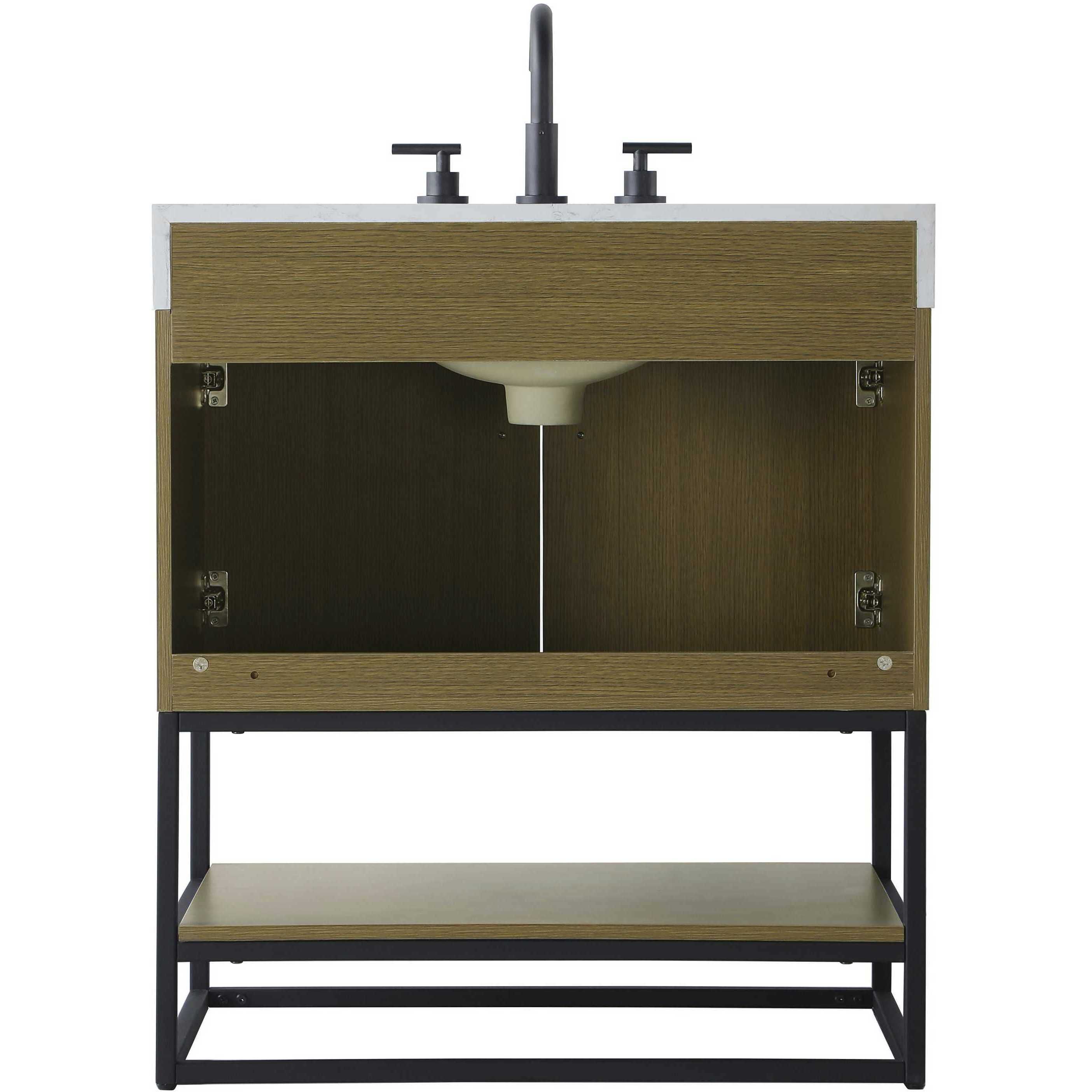 Caroline 30 X 34 inch Chestnut Brown Bathroom Vanity Cabinet