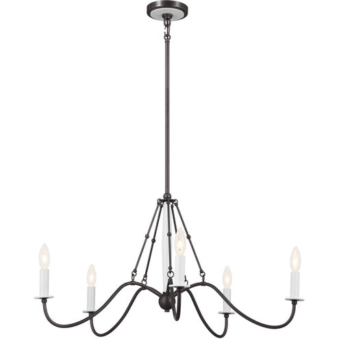 Homestead Freesia 5 Light 31 inch Anvil Iron Chandelier Ceiling Light, Freesia
