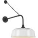 Thomas O'Brien Academy Barn Light LED 30 inch Matte Black Anchored Rex Barn Light in 16" White Rockhouse Shade