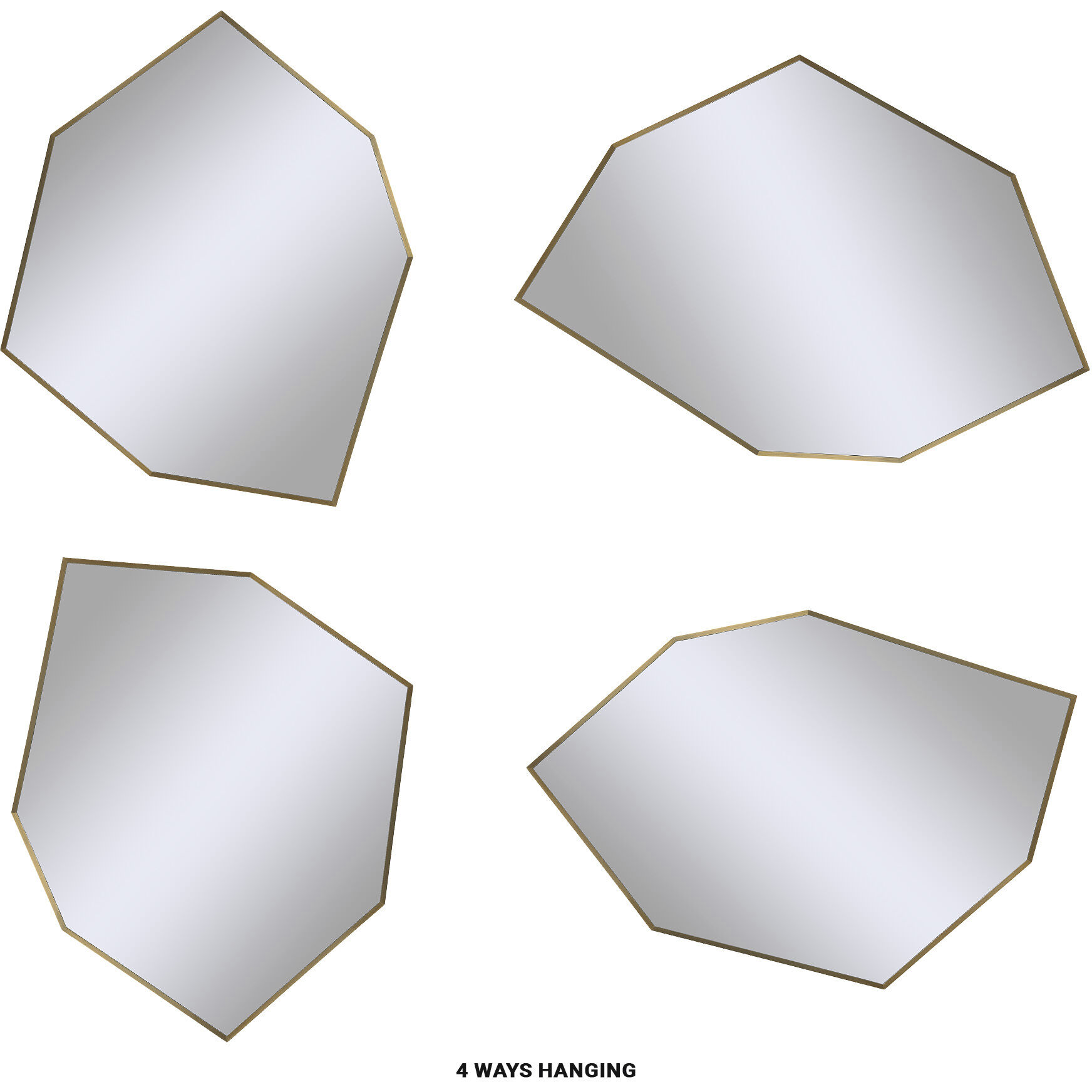 Devika 41 X 31 inch Clear and Satin Brass Wall Mirror