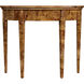 Hampton Demilune Traditional Burl 36" Console Table in Light Brown