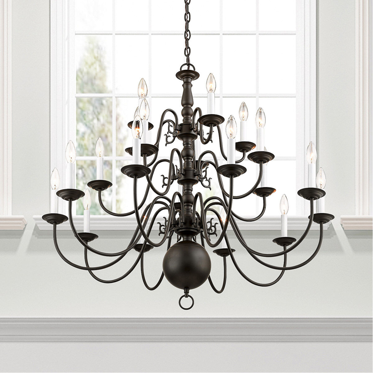 Williamsburgh 20 Light 36 inch Bronze Chandelier Ceiling Light