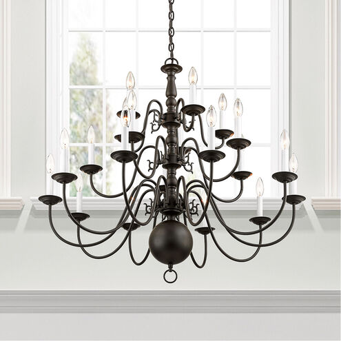 Williamsburgh 20 Light 36 inch Bronze Chandelier Ceiling Light