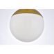 Eclipse 1 Light 8 inch Brass Pendant Ceiling Light