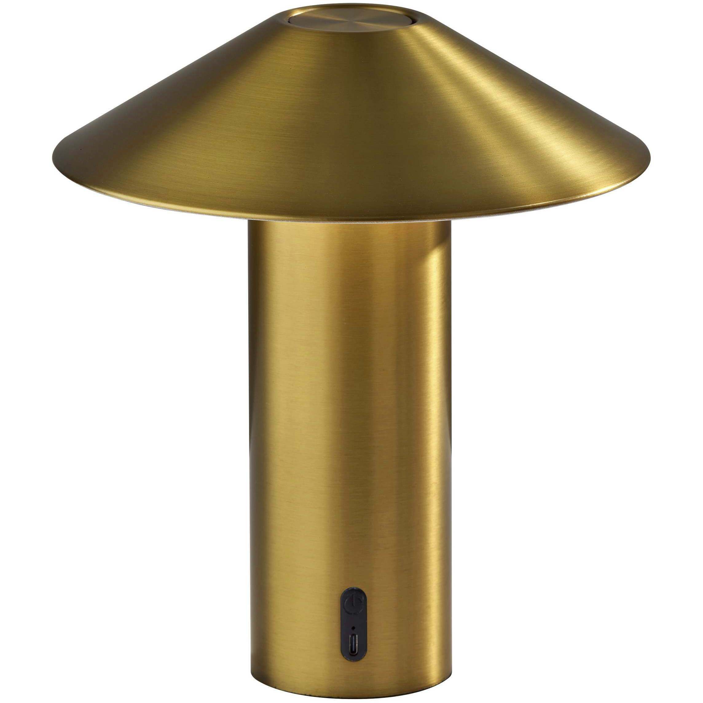 Pina 10.5 inch 4.00 watt Antique Brass Cordless Table Lamp Portable Light, ADS360