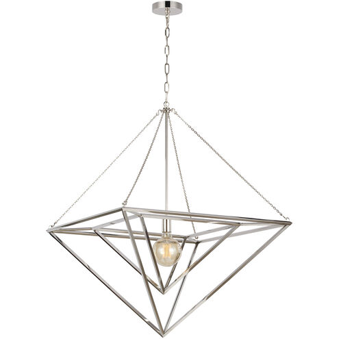 C&M by Chapman & Myers Carat 1 Light 30.13 inch Polished Nickel Pendant Ceiling Light
