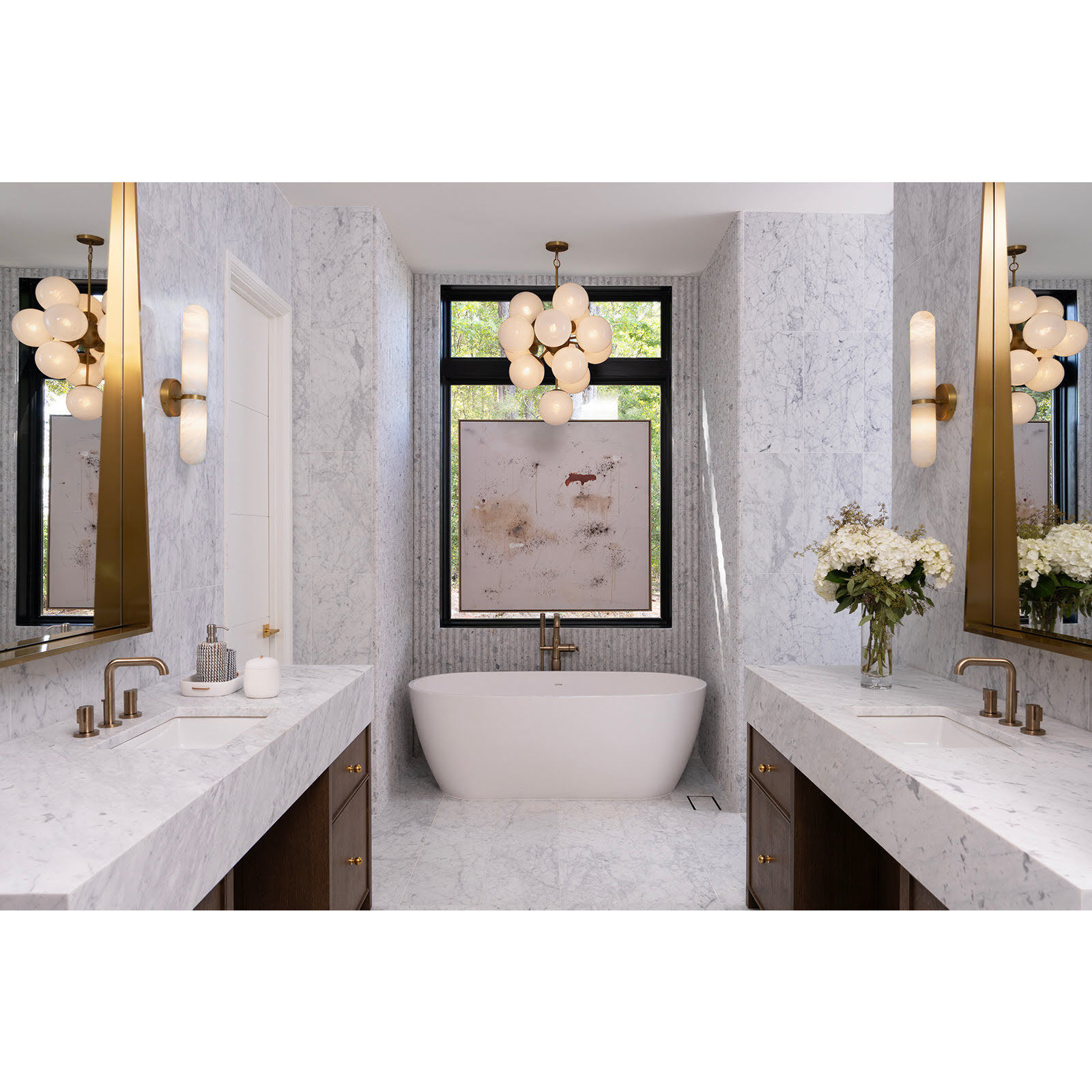 La Dame 13 Light 28 inch Natural Brass Chandelier Ceiling Light in Swirl Glass/Natural Brass