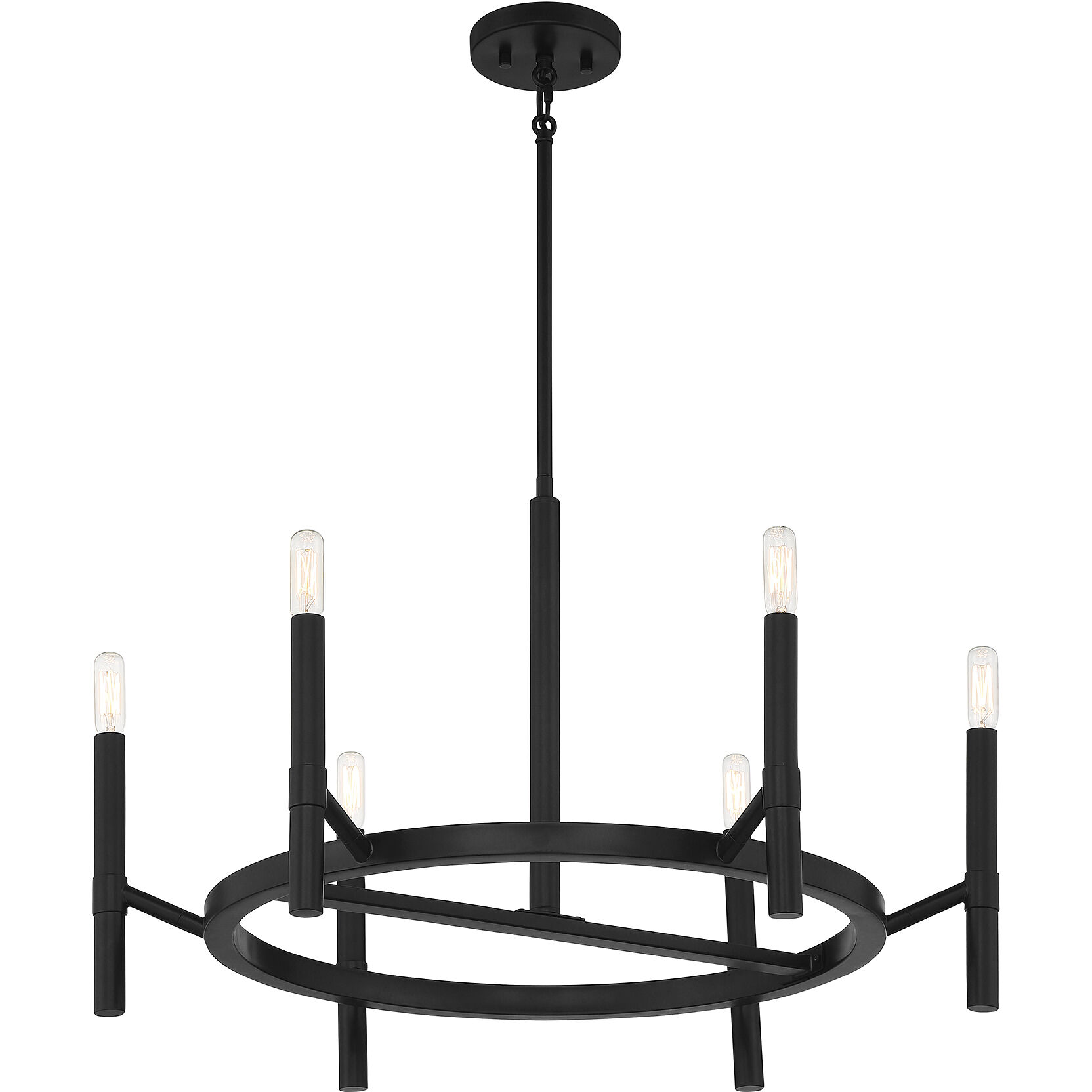 Padgett 6 Light 28 inch Matte Black Chandelier Ceiling Light