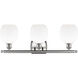 Ballston Belfast 3 Light 26 inch Brushed Satin Nickel Bath Vanity Light Wall Light in Matte White Glass, Ballston