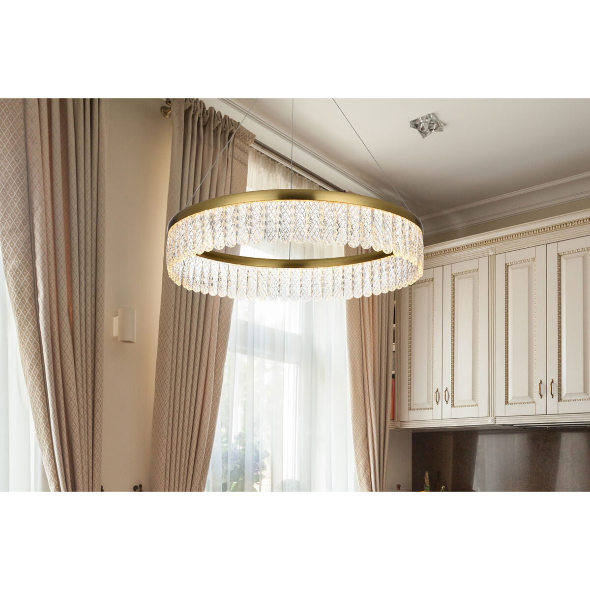 Rune 1 Light 24 inch Satin Gold Chandelier Ceiling Light
