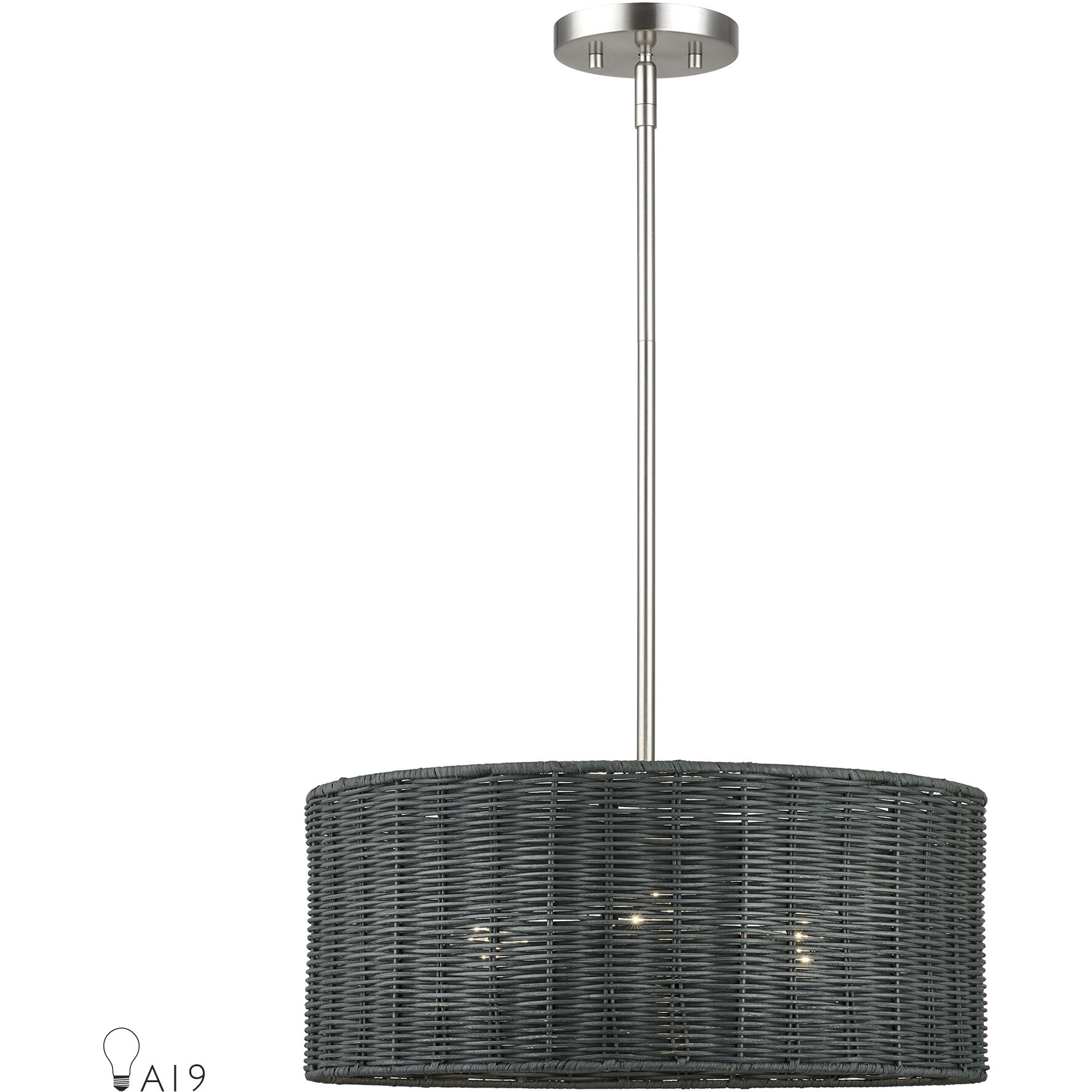 Weavington 3 Light 18 inch Brushed Nickel Pendant Chandelier Ceiling Light