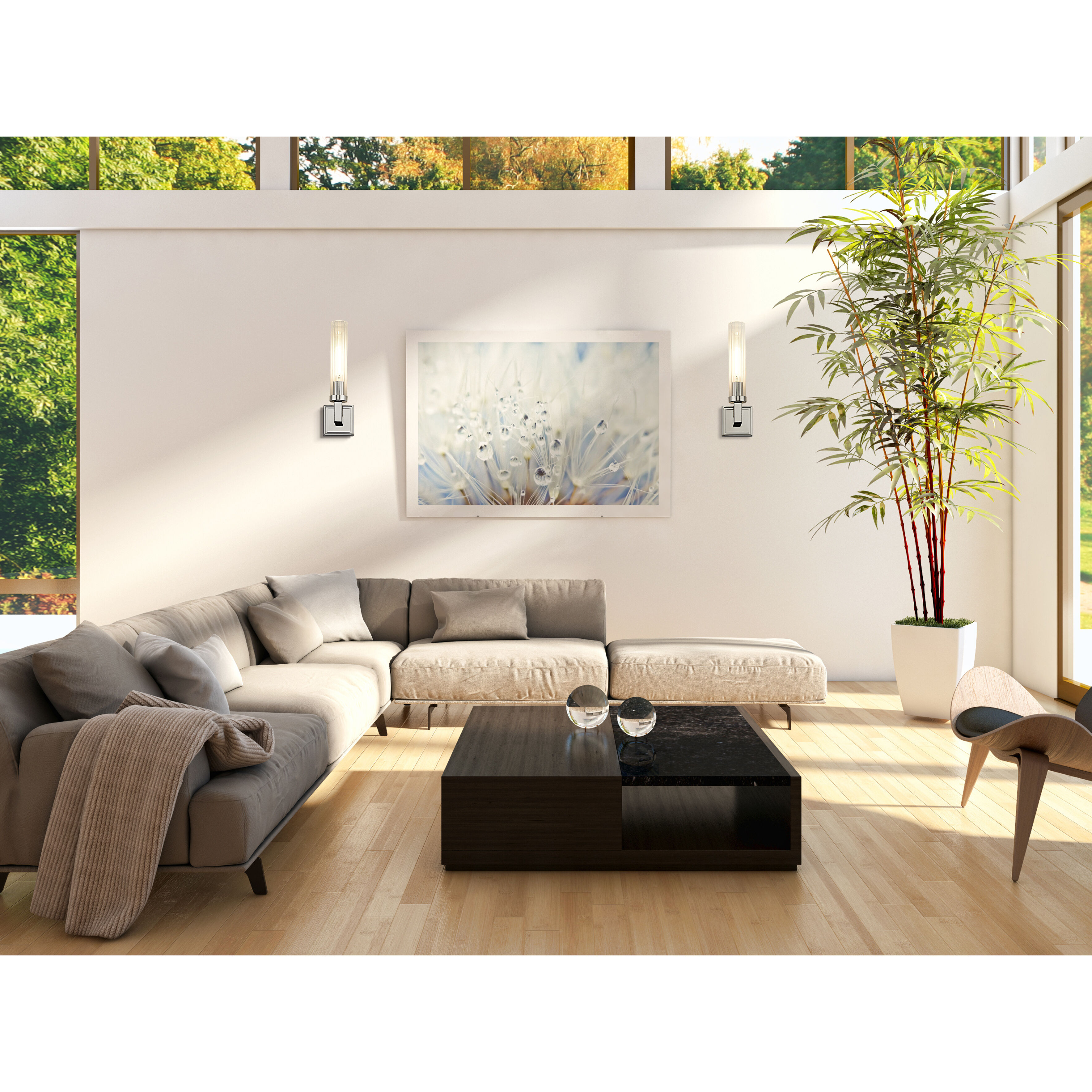 Beau Wall Sconce Wall Light in Polished Nickel