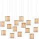Daze 15 Light 48 inch Antique Brass Multi-Drop Pendant Ceiling Light