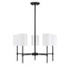 Traditional 5 Light 25 inch Matte Black Chandelier Ceiling Light