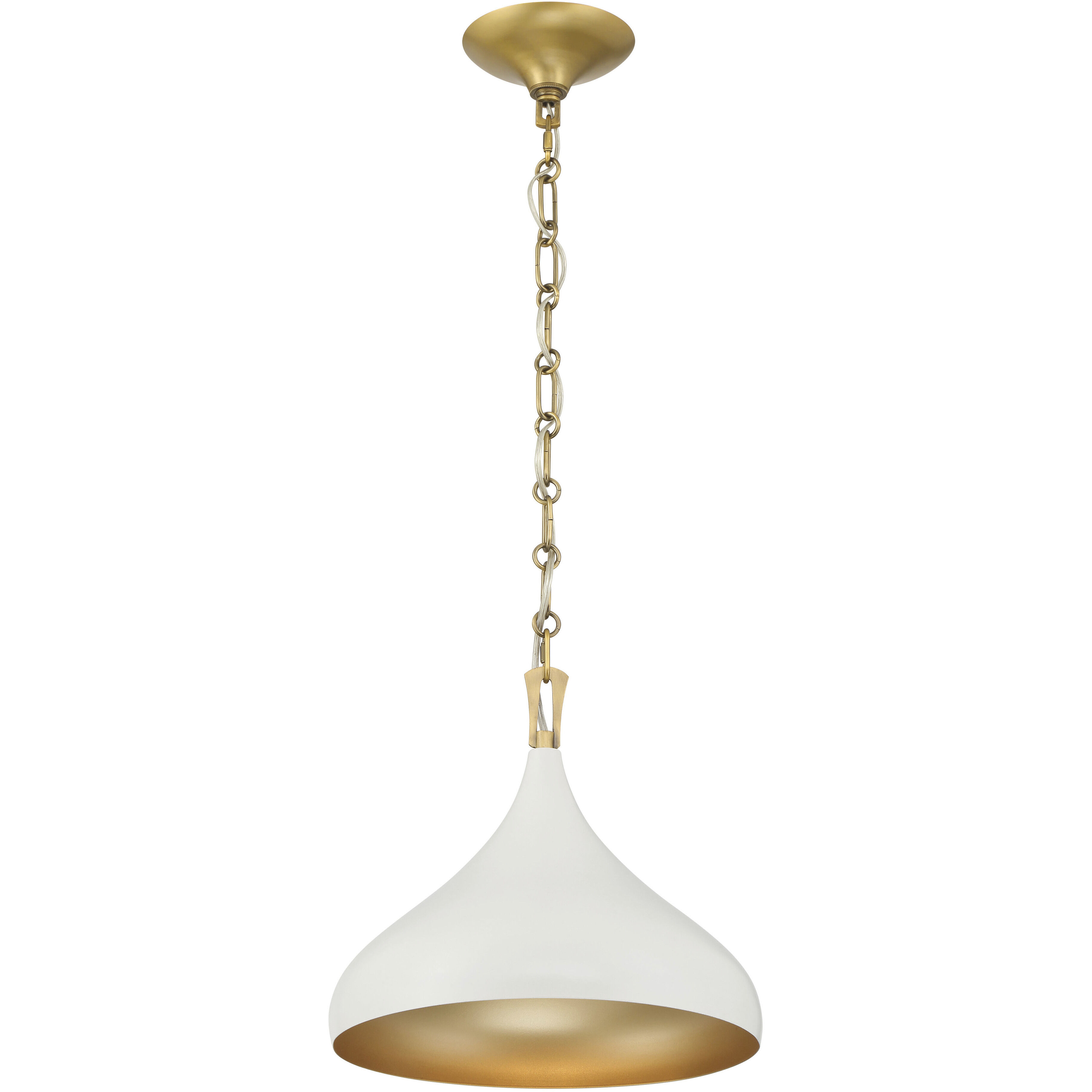 Cedar Lane 1 Light 12.75 inch Legacy Brass and Off White Cream Pendant Ceiling Light