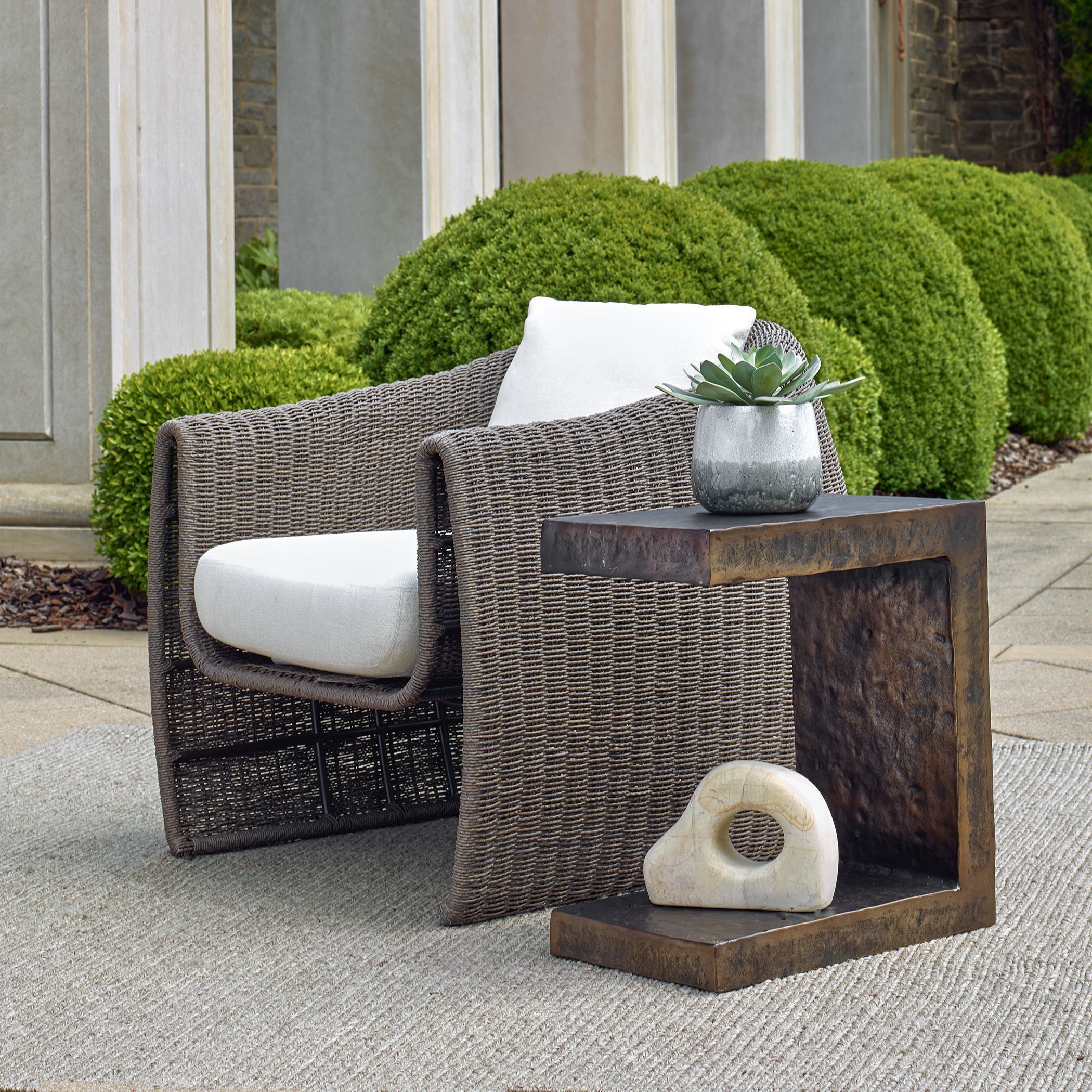 Obra 22 X 20 inch Dark Bronze Outdoor Side Table