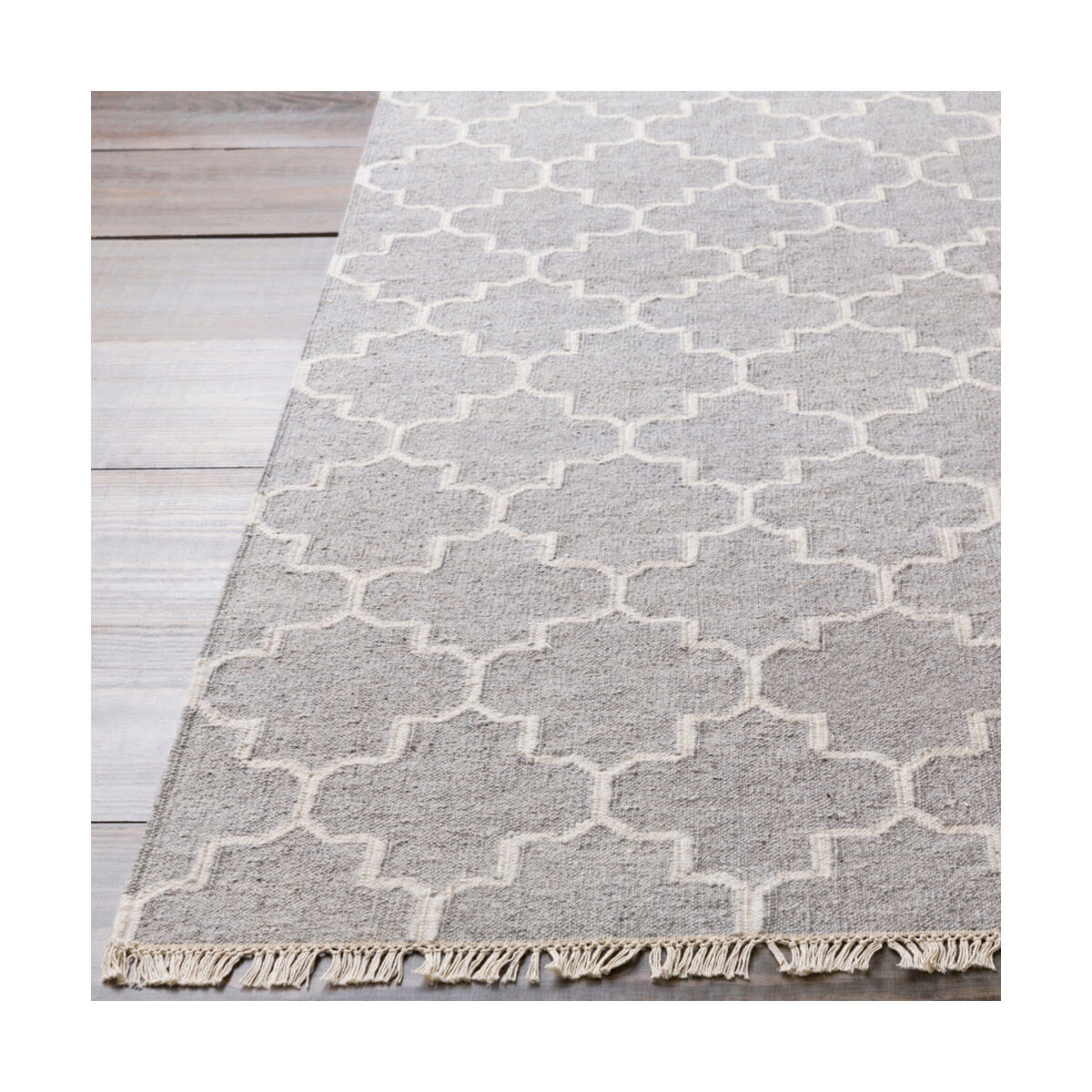 Isle 36 X 24 inch Gray and Neutral Area Rug, Viscose and Wool