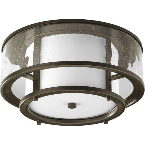 Bay Court 2 Light 15 inch Antique Bronze Flush Mount Ceiling Light