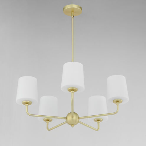 Bristol 5 Light 27 inch Satin Brass Single-Tier Chandelier Ceiling Light