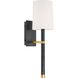 Weston Sconce Wall Light in Black and Antique Gold
