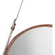 Round 26 X 26 inch Brown Leather Wall Mirror
