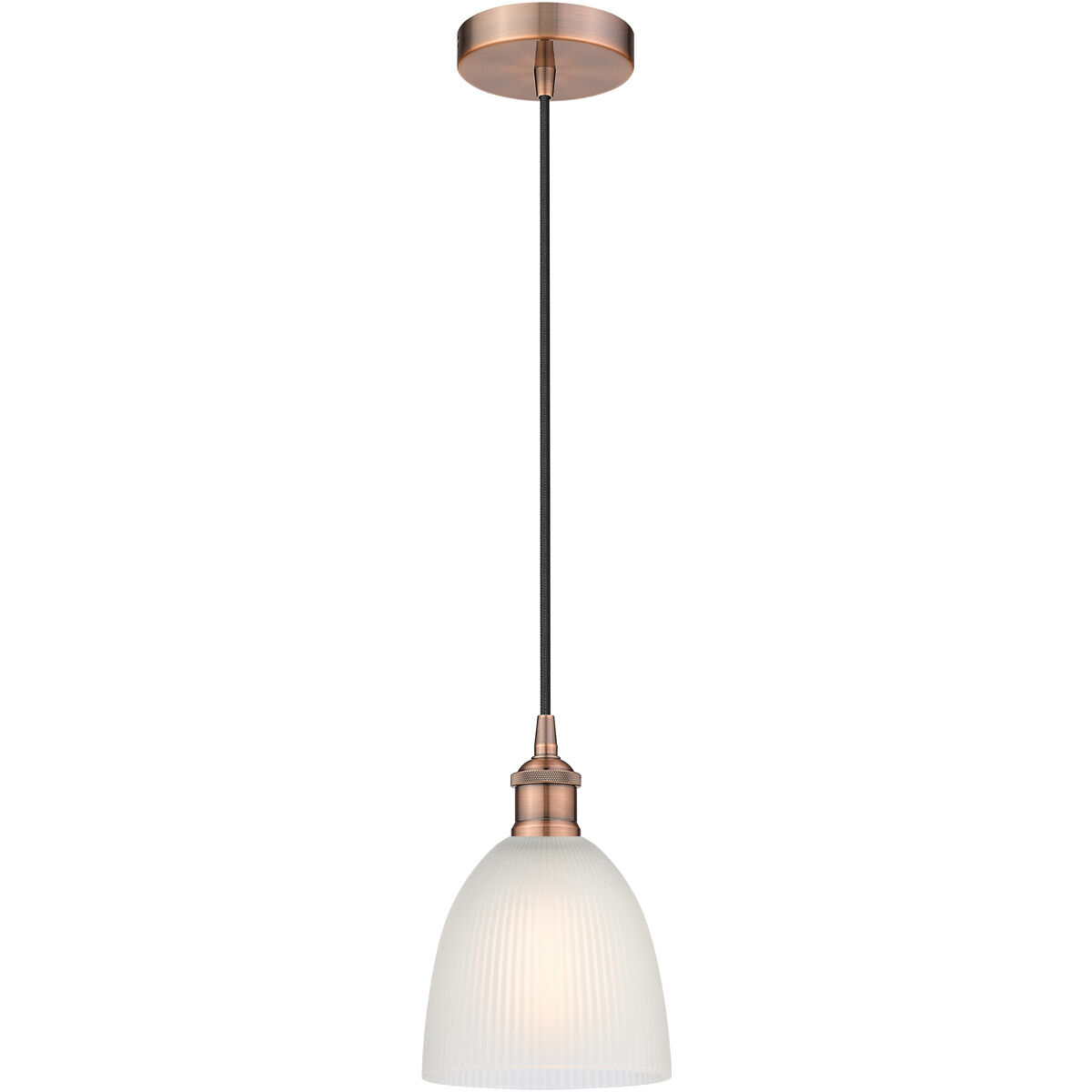 Edison Castile 1 Light 6 inch Antique Copper Mini Pendant Ceiling Light