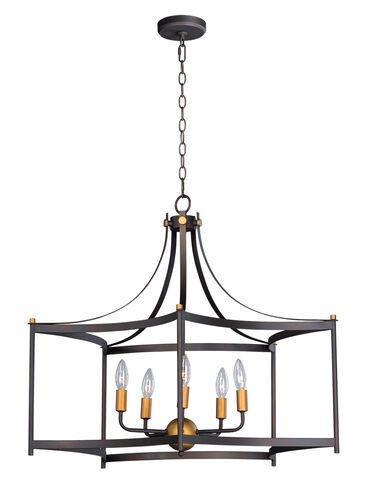 Wellington 5 Light 30 inch Oil Rubbed Bronze/Antique Brass Multi-Light Pendant Ceiling Light