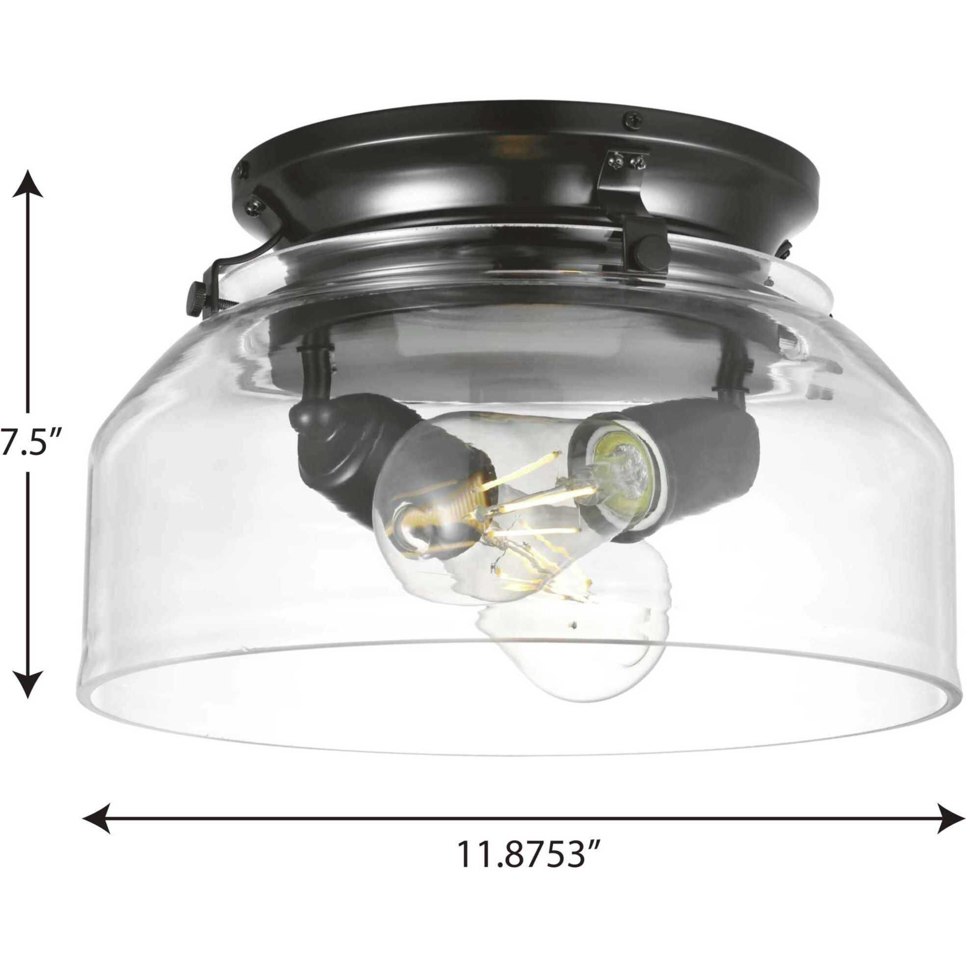 Springer 2 Light Incandescent Matte Black Ceiling Fan Light Kit