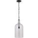 London 1 Light 9 inch Black Pendant Ceiling Light