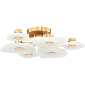 Holmdel LED 27.75 inch Aged Brass Semi Flush Ceiling Light