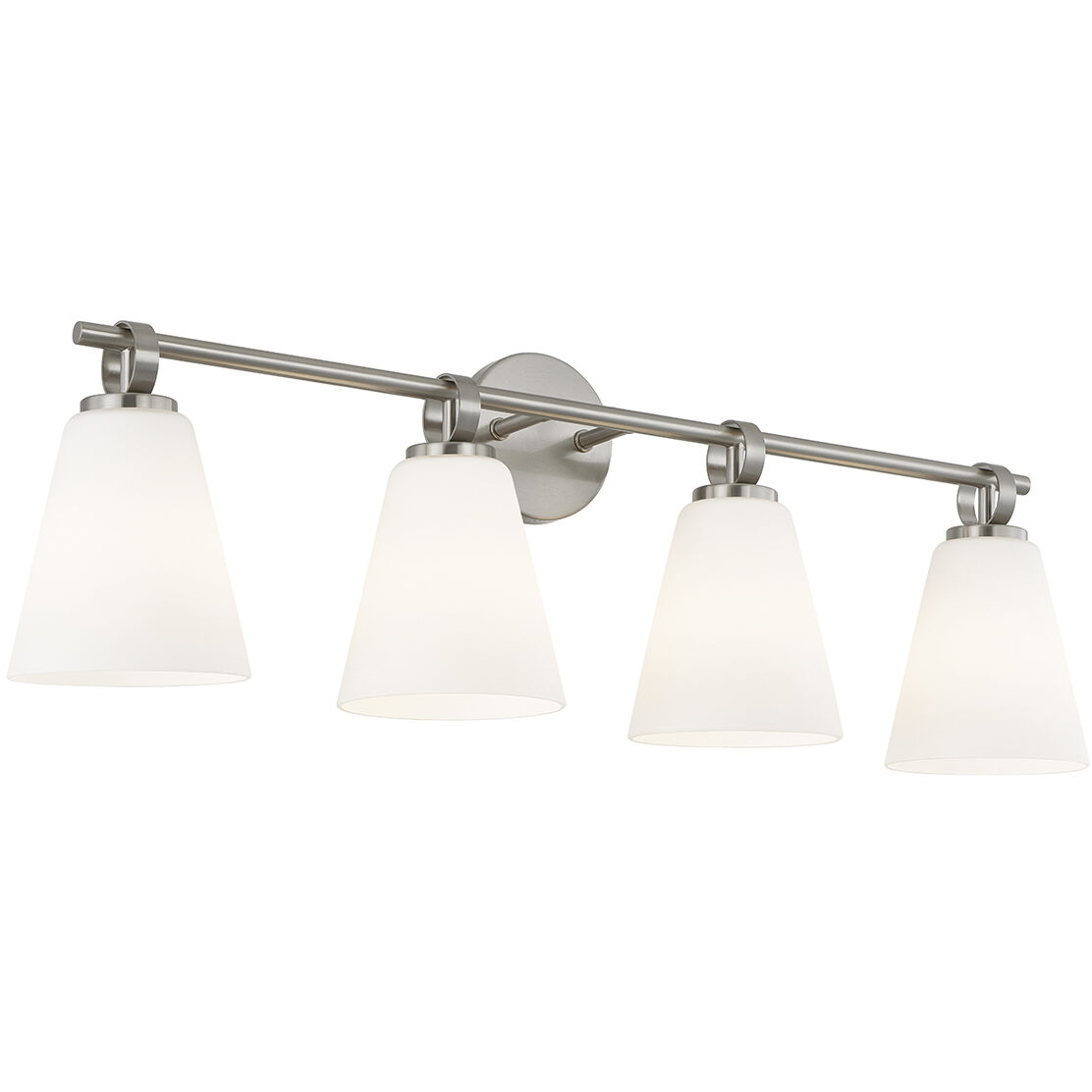 Fusion Collection - Bolzano Family 4 Light 33 inch Brushed Nickel Bath/Vanity Wall Light, EVOLV