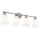 Fusion Collection - Bolzano Family 4 Light 33 inch Brushed Nickel Bath/Vanity Wall Light, EVOLV