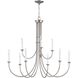 Meadowview 9 Light 36 inch Brushed Nickel Chandelier Ceiling Light