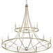 Noura 15 Light 60 inch Champagne Gold Chandelier Ceiling Light