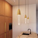 Sultana LED 2.5 inch Satin Brass and Clear Pendant Ceiling Light
