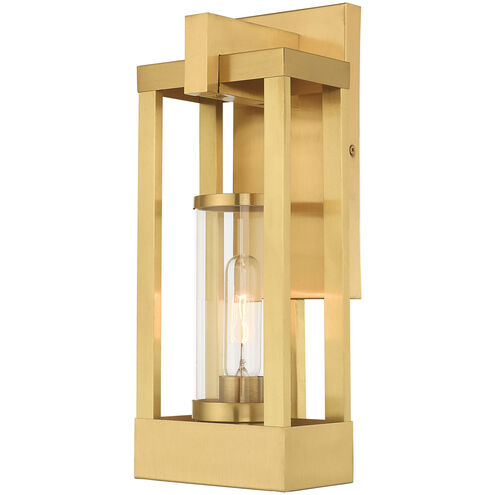 Delancey 1 Light 16 inch Satin Brass Outdoor Wall Lantern