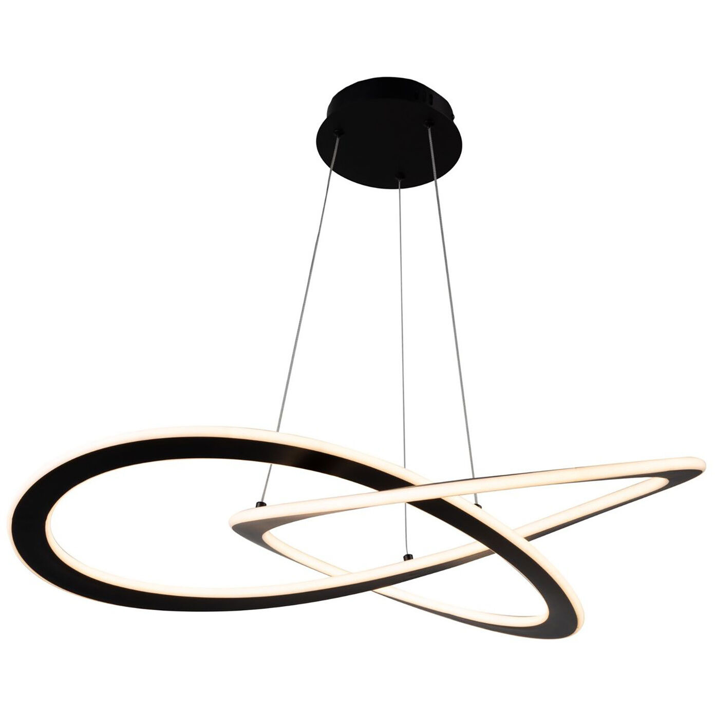 Wave LED 32 inch Black Chandelier Ceiling Light