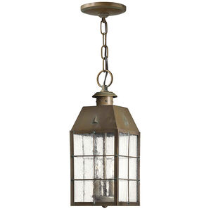 Heritage Nantucket LED 6 inch Aged Brass Outdoor Hanging Lantern