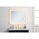 Lux 36 X 30 inch Glossy White Lighted Wall Mirror