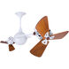 Matthews-Gerbar Italo Ventania 16 inch Gloss White with Solid Mahogany Wood Blades Rotational Ceiling Fan, Matthews-Gerbar