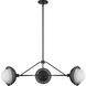 Alora Mood Perth 3 Light 39.88 inch Matte Black/Opal Glass Chandelier Ceiling Light
