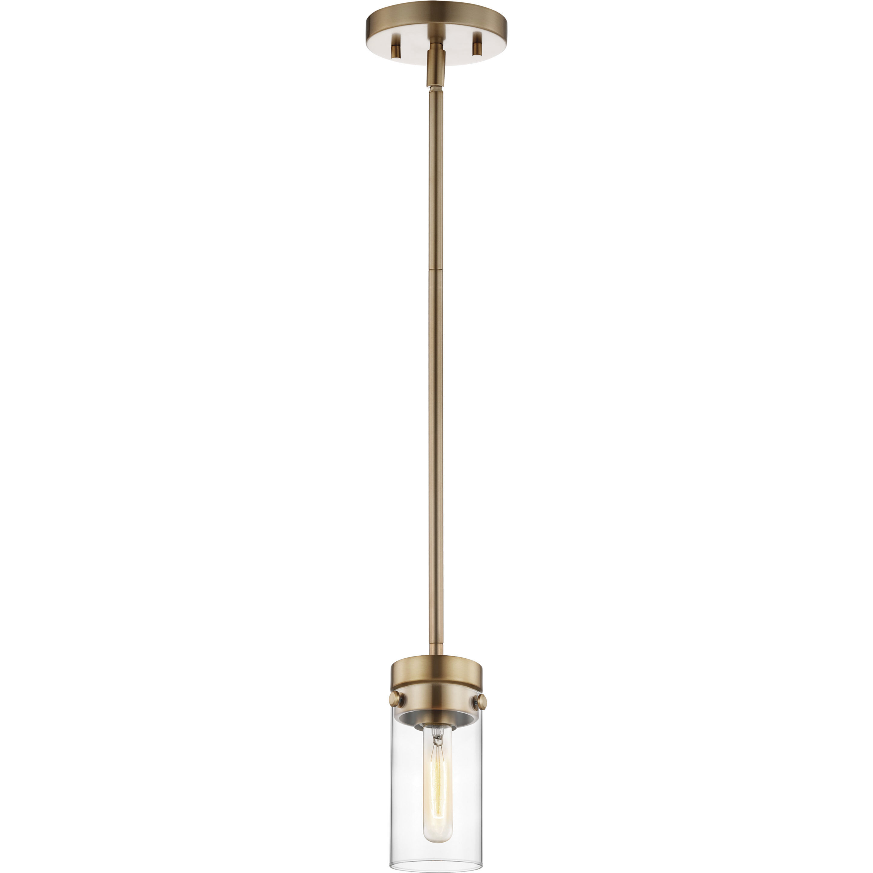 Intersection 1 Light 4 inch Burnished Brass Mini-Pendant Ceiling Light