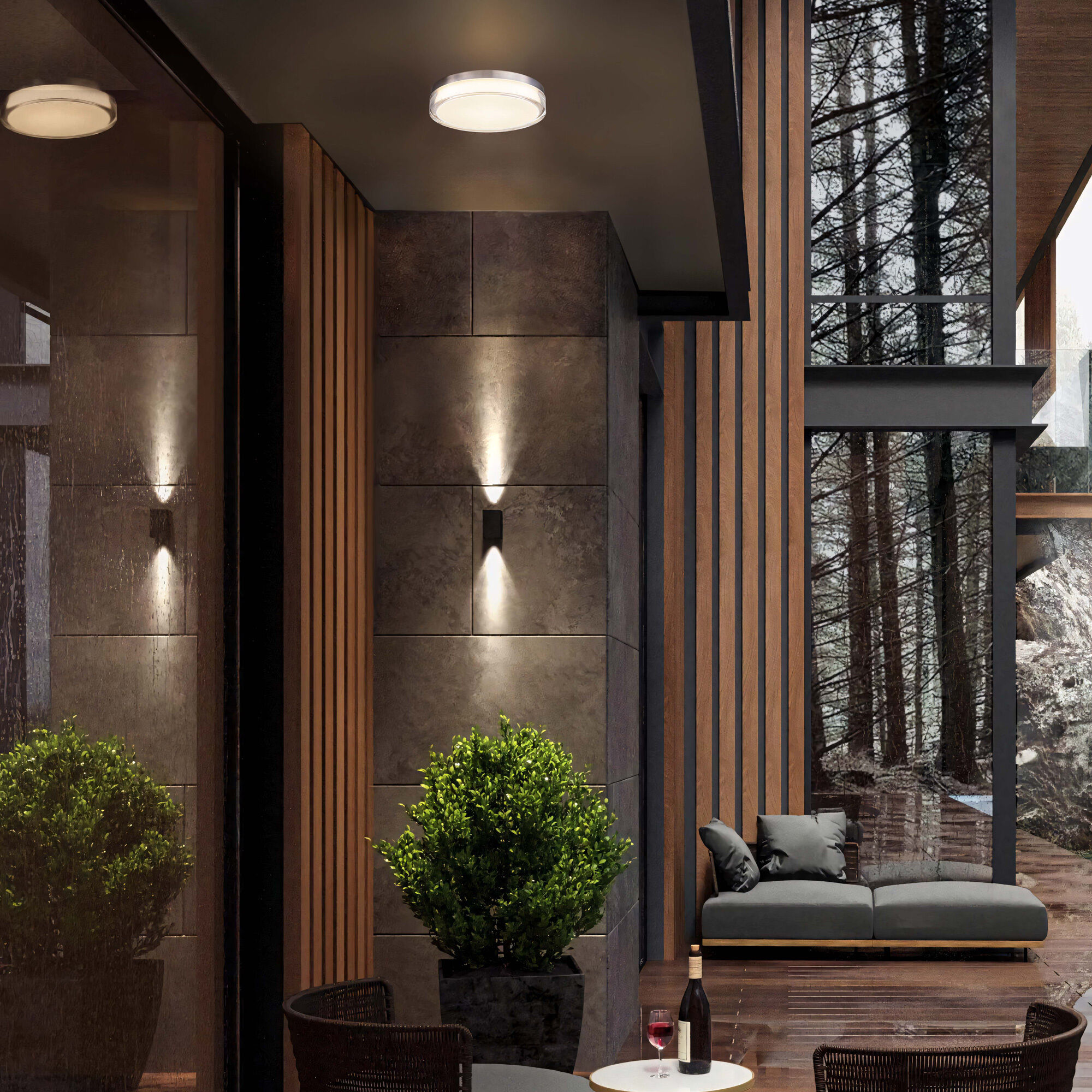 Sunspot LED 12 inch Brushed Stainless Steel Outdoor Flush Mount