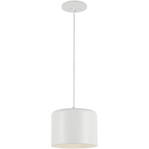 Emilia 1 Light 8 inch Matte White Pendant Ceiling Light in Polished Chrome