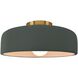 Radiance Collection - Spire 1 Light 10 inch Pewter Green Semi-Flush Ceiling Light, Form+Finish+Function