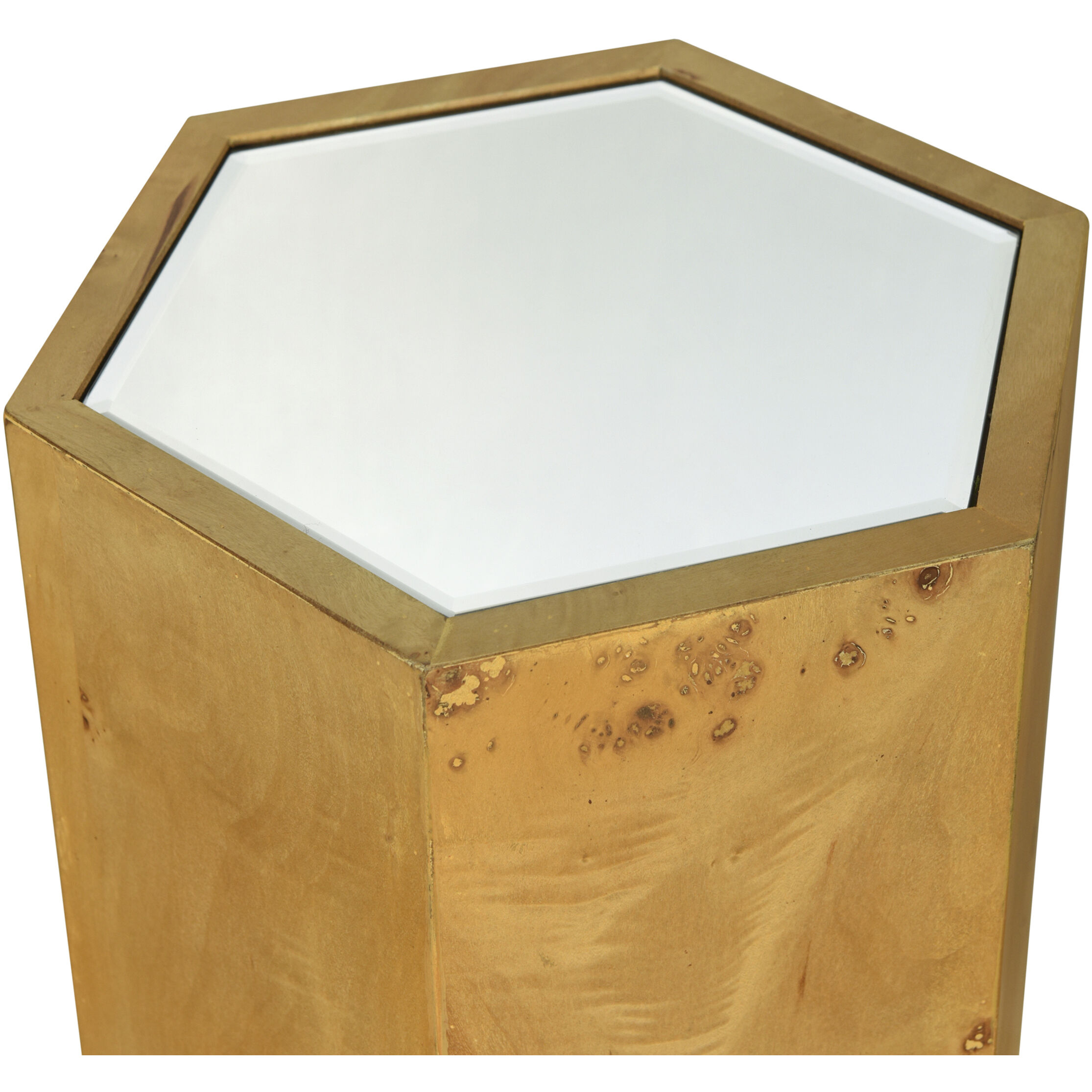 Solano 42 X 11 inch Natural and Mirror Side Table