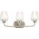 Valserrano 3 Light 24 inch Brushed Nickel Wall Mt Bath 3 Arm Wall Light