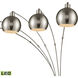 Peterborough 85.5 inch 9 watt Polished Nickel with White Floor Lamp Portable Light