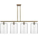 Ballston Cobbleskill 4 Light 48 inch Brushed Brass Island Light Ceiling Light in Clear Glass